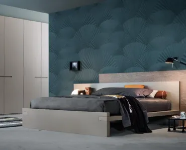 Letto dalle linee moderne in laccato opaco e legno Hug di Giellesse