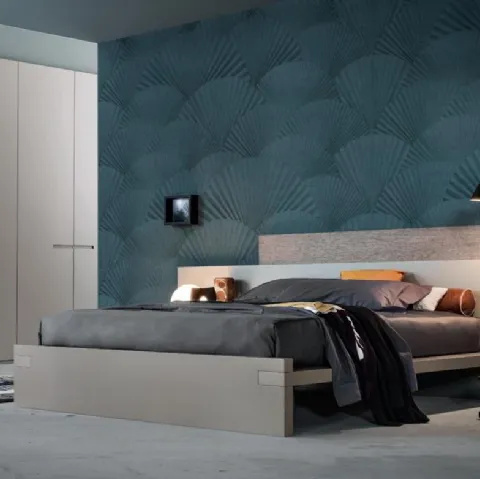 Letto dalle linee moderne in laccato opaco e legno Hug di Giellesse