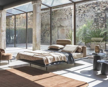 Letto Kite in pelle di Flexteam