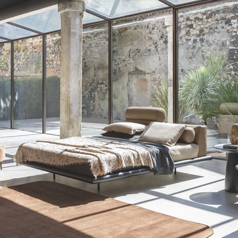Letto Kite in pelle di Flexteam