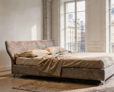 Letto Maya Plus in tessuto imbottito di Alivar
