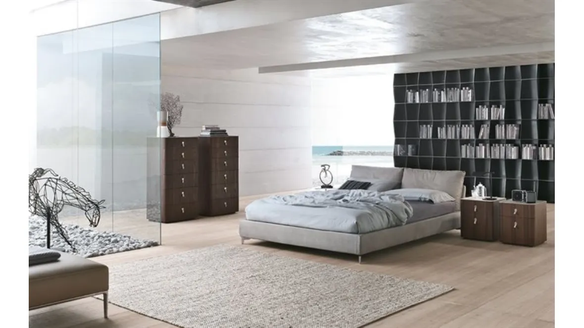 Letto in tessuto con testiera Oasi di Alivar