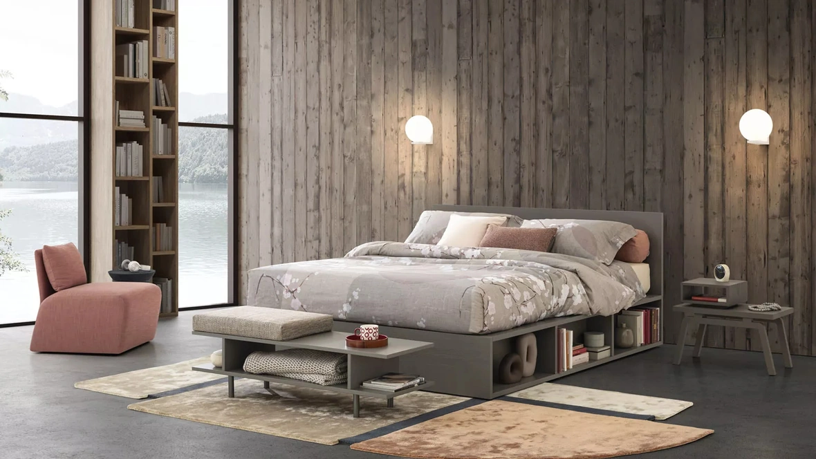 Letto in legno Pongo con box contenitore di Oggioni