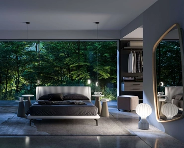 Letto in pelle Globo di Ozzio