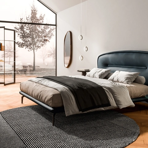 Letto in pelle Romance di Ozzio