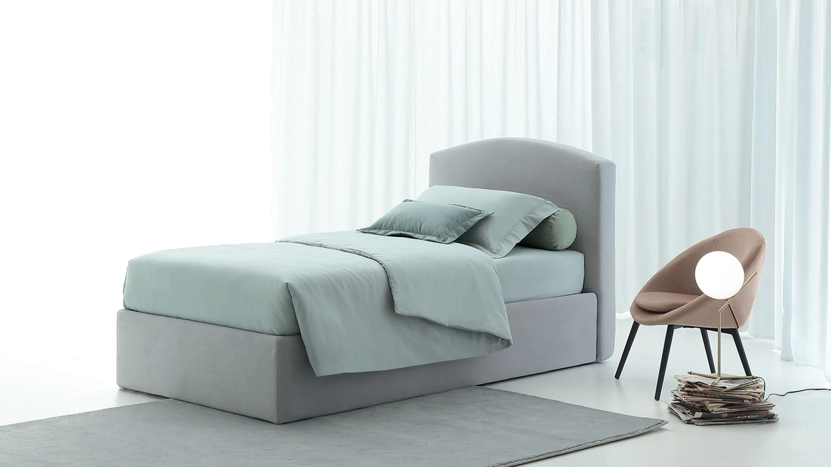 Letto singolo con contenitore Face di Oggioni