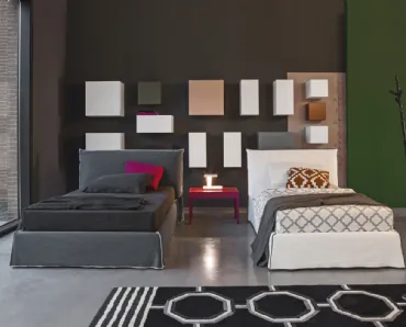 Letto singolo Lazy 015 di Flexteam