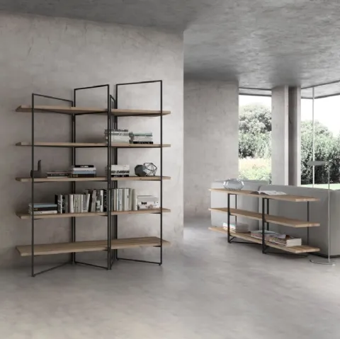 Libreria Asimmetric di Re-wood