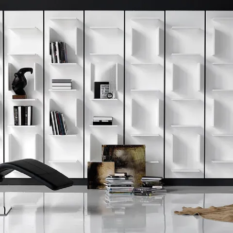 Libreria in legno laccato bianco Fifty di Cattelan Italia