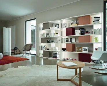 Libreria Modo M6C87 in laccato opaco di Sangiacomo