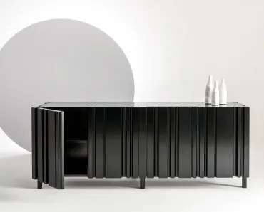 Madia con top in legno laccato Nero Bamboo Lounge di Laura Meroni