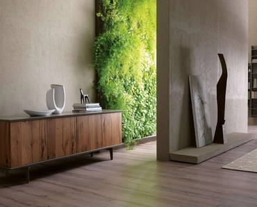 Madia in legno di Rovere vecchio con piedini in metallo Brera di Ozzio