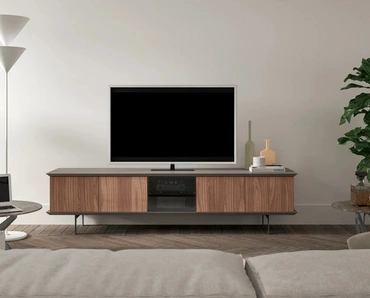 Madia in legno con piedini in metallo Brera Tv di Ozzio