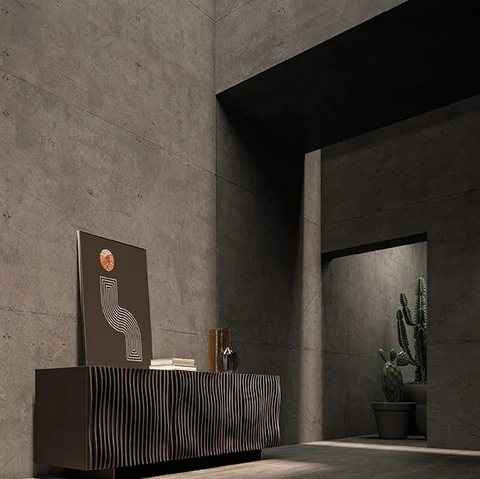 Madia Onda con ante in legno ondulato di Ozzio