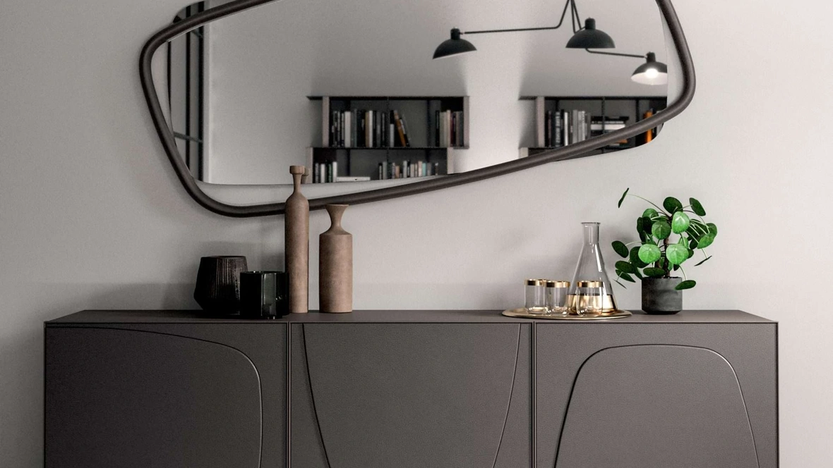 Madia Trilogy Duo a tre ante rivestite in pelle di Ozzio