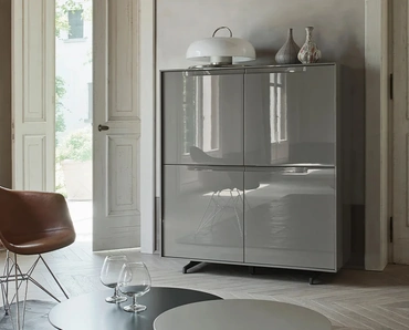 Madia Vela 03 in laccato lucido Ardesia di Sangiacomo