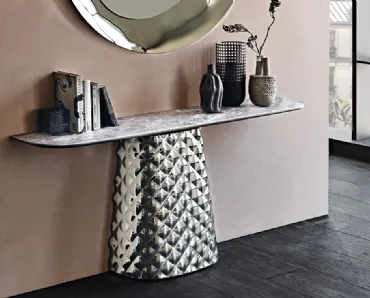Consolle in ceramica e cristallo specchiato Atrium Keramik di Cattelan Italia