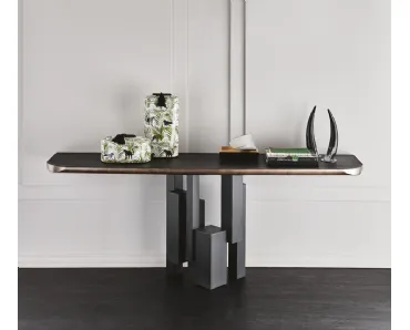 Consolle in Olmo e acciaio Skyline Wood-C di Cattelan Italia
