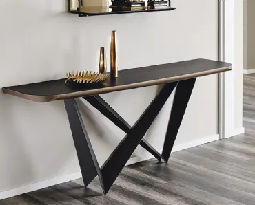 Consolle Westin Wood-C con top in legno e base in acciaio di Cattelan Italia