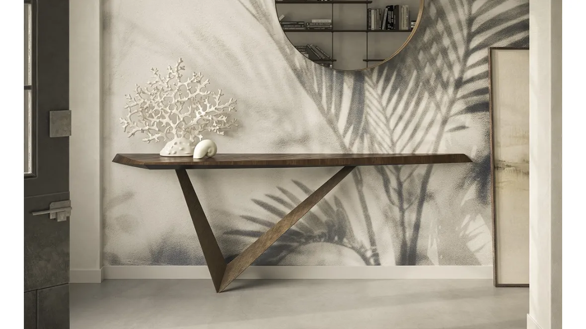 Consolle di design con top in legno e base in acciaio Varenne di Cattelan Italia