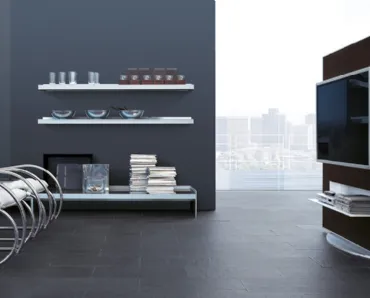 Mobile Porta Tv HF in Rovere verniciato con base in alluminio di Alivar