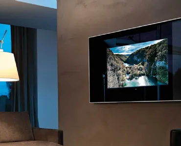 Mobile Specchio Porta Tv Mirage in vetro con retrocornice in alluminio di Fiam