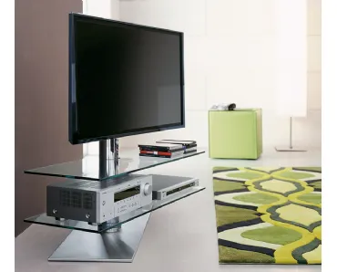 Mobile Porta Tv Vision in cristallo e acciaio di Cattelan Italia