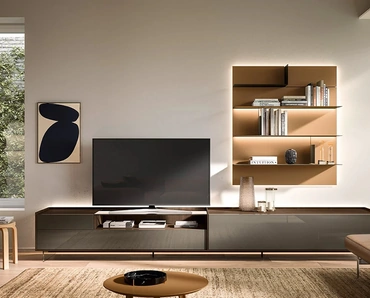 Parete Attrezzata Cabaret Glass 04 di Sangiacomo