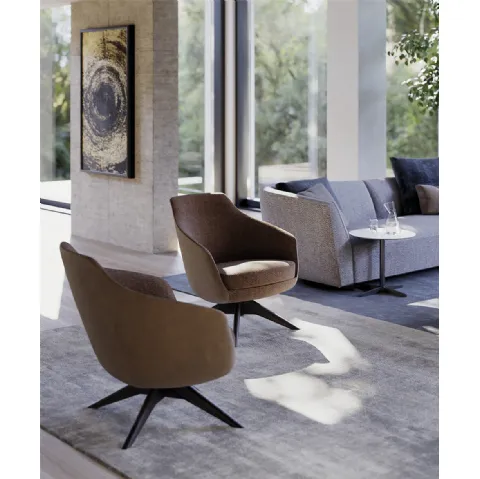 Poltroncina con base girevole in legno Celine di Art Nova