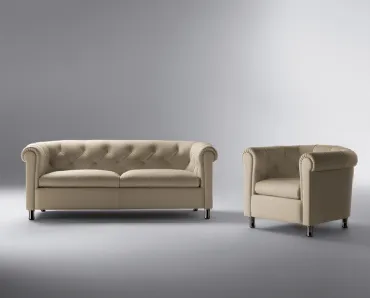 Poltroncina in pelle Arcadia di Poltrona Frau