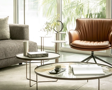 Poltroncina in pelle Rhonda Lounge di Cattelan Italia