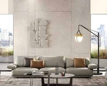 Divano lineare in pelle Blisscape di Poltrona Frau