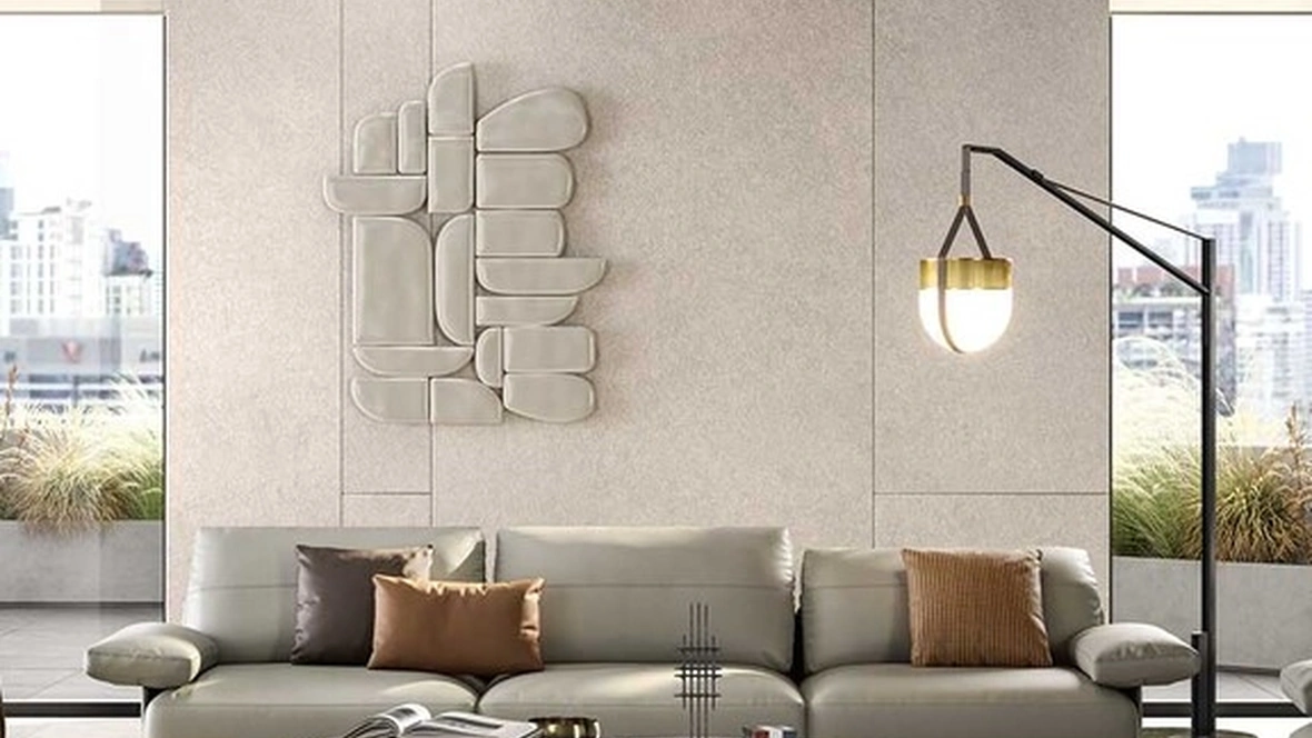 Divano lineare in pelle Blisscape di Poltrona Frau