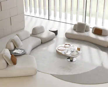Divano con penisola Curve di Art Nova