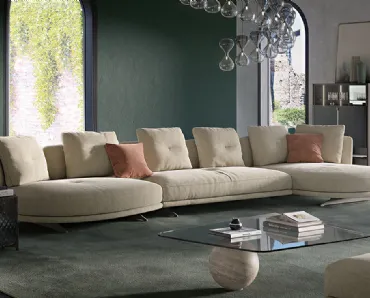 Divano con penisola Douglas di Cattelan Italia