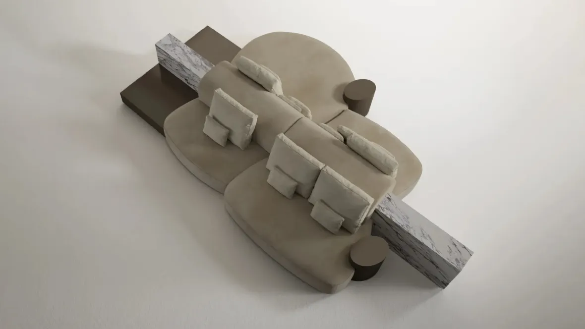 Divano lineare in pelle Symphony Sofa di Laura Meroni