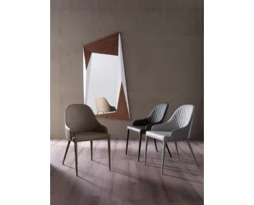 Sedia in pelle trapuntata Betta di Ozzio