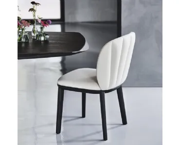 Sedia in legno con rivestimento in pelle Chrishell di Cattelan Italia