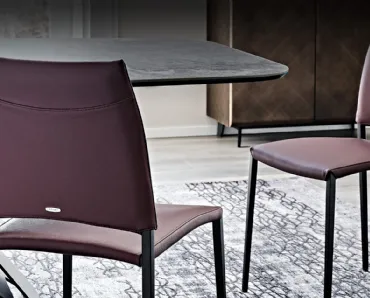 Sedia in pelle imbottita Sally di Cattelan Italia