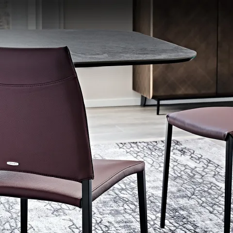 Sedia in pelle imbottita Sally di Cattelan Italia