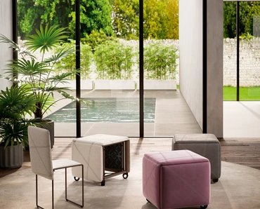 Sedia pieghevole in ecopelle Cubix di Ozzio