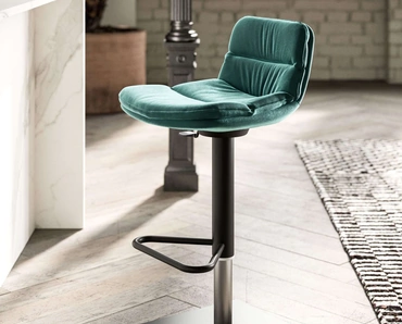 Sgabello Morris in tessuto di Ozzio