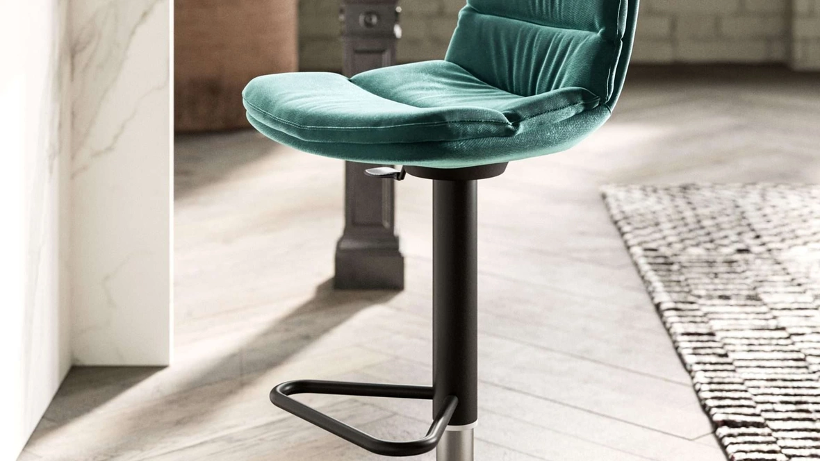 Sgabello Morris in tessuto di Ozzio