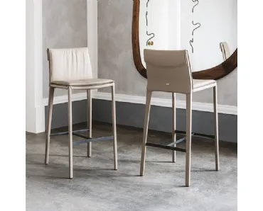 Sgabello in pelle Isabel di Cattelan Italia