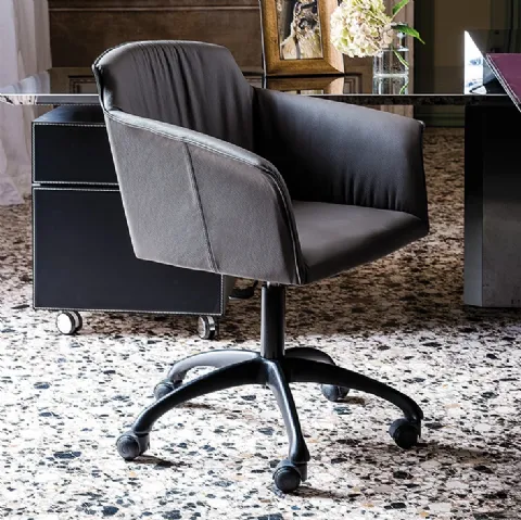 Sedia girevole con rotelle Tyler Wheels di Cattelan Italia