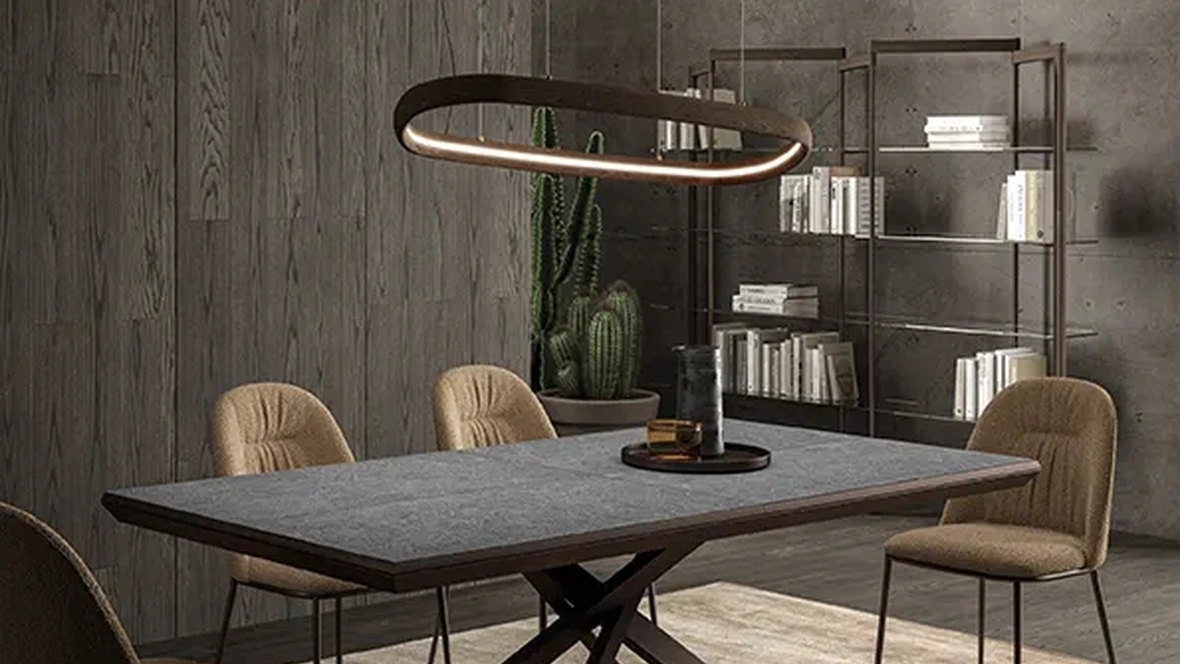 Tavolo 4x4 allungabile in Cemento di Ozzio