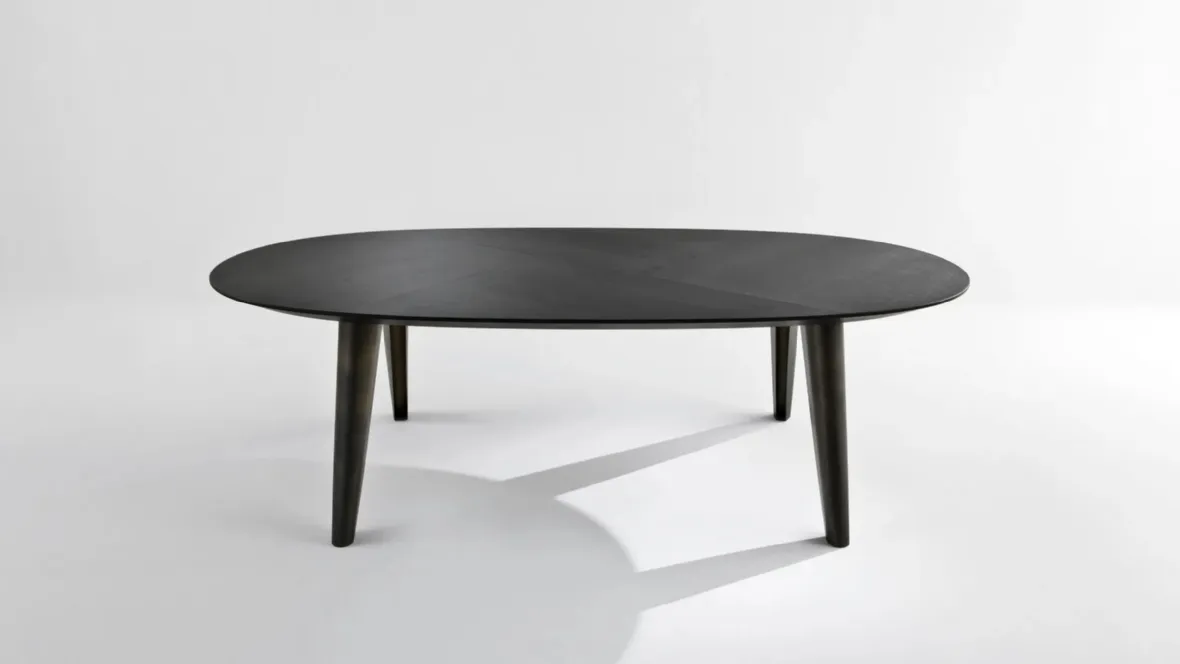 Tavolo in legno con game in ottone finitura bronzo BD 161 di Laura Meroni