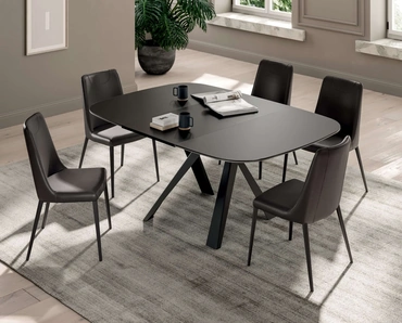 Tavolo allungabile in cristallo antimpronta Bombo di Ozzio