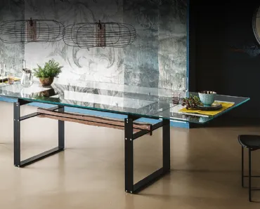 Tavolo con piano in vetro allungabile Jerez Drive di Cattelan Italia