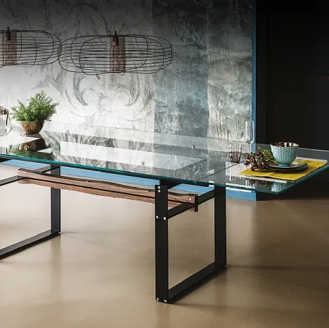 Tavolo con piano in vetro allungabile Jerez Drive di Cattelan Italia